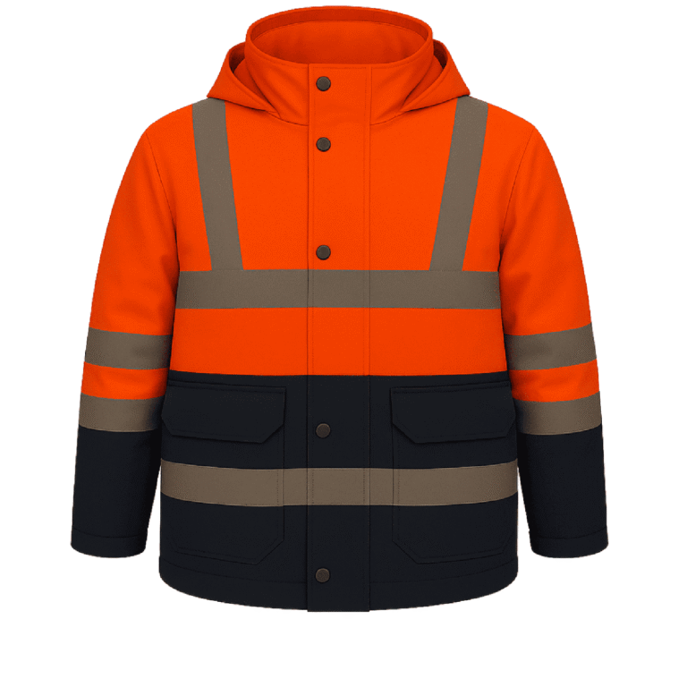 Parka Bicolor Naranja Azul Talla L