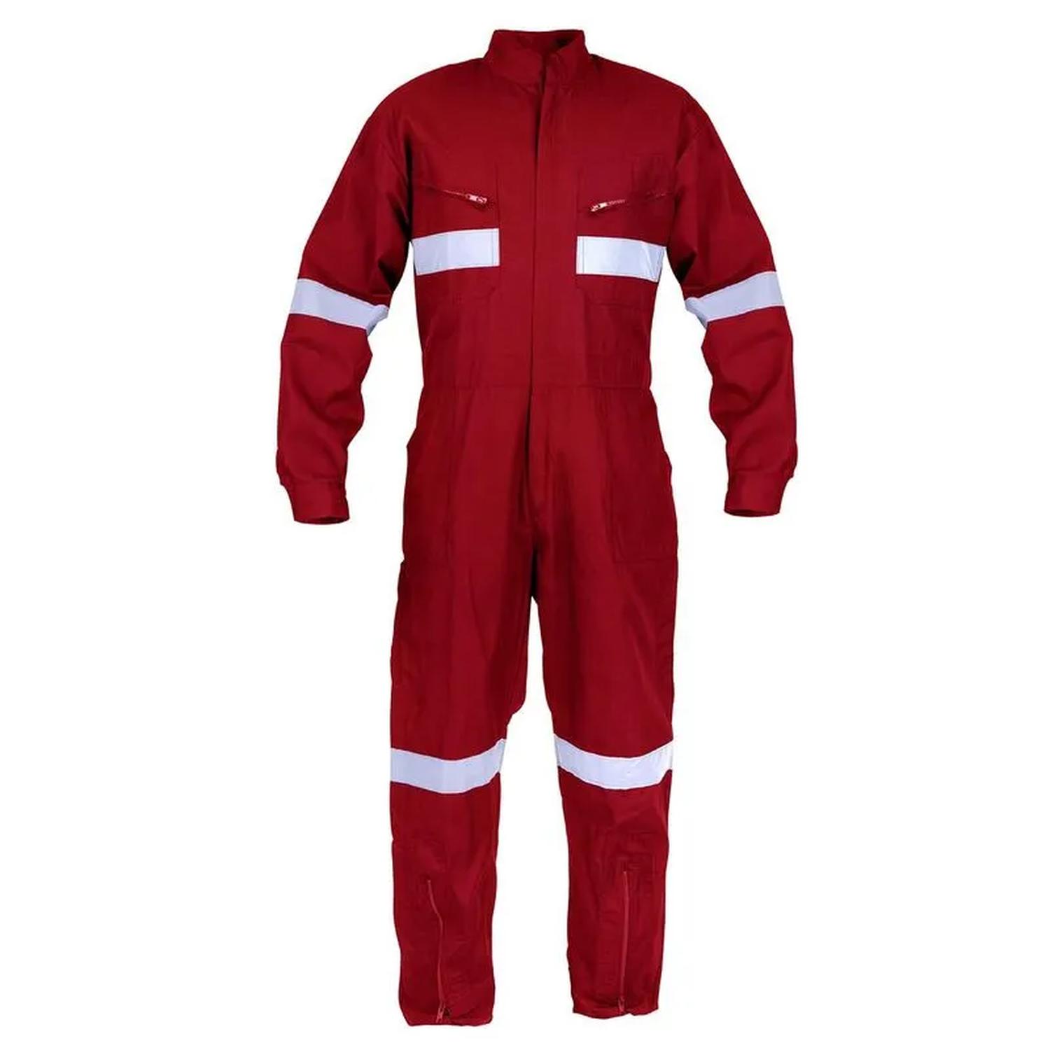 Overol Poplin c/reflectante rojo 360